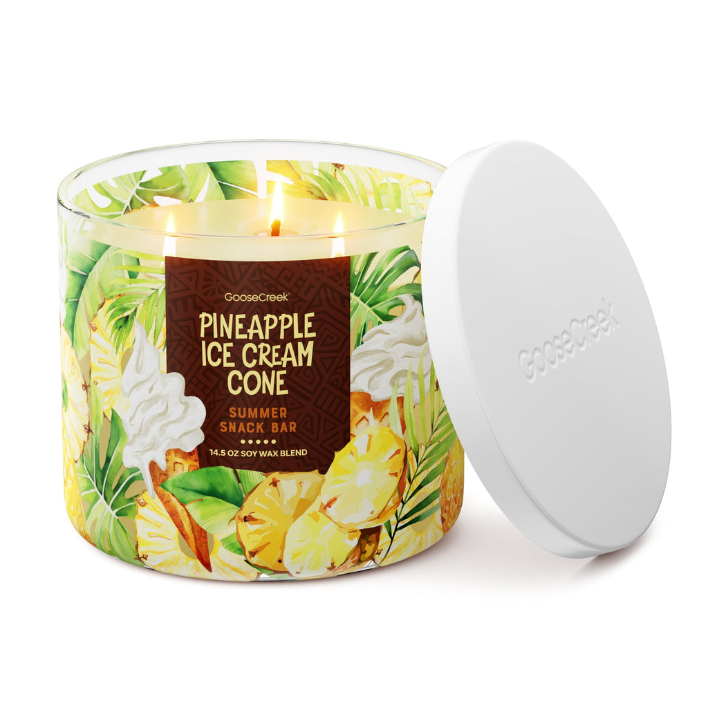 Pineapple Ice Cream Cone 3-Wick Candle
