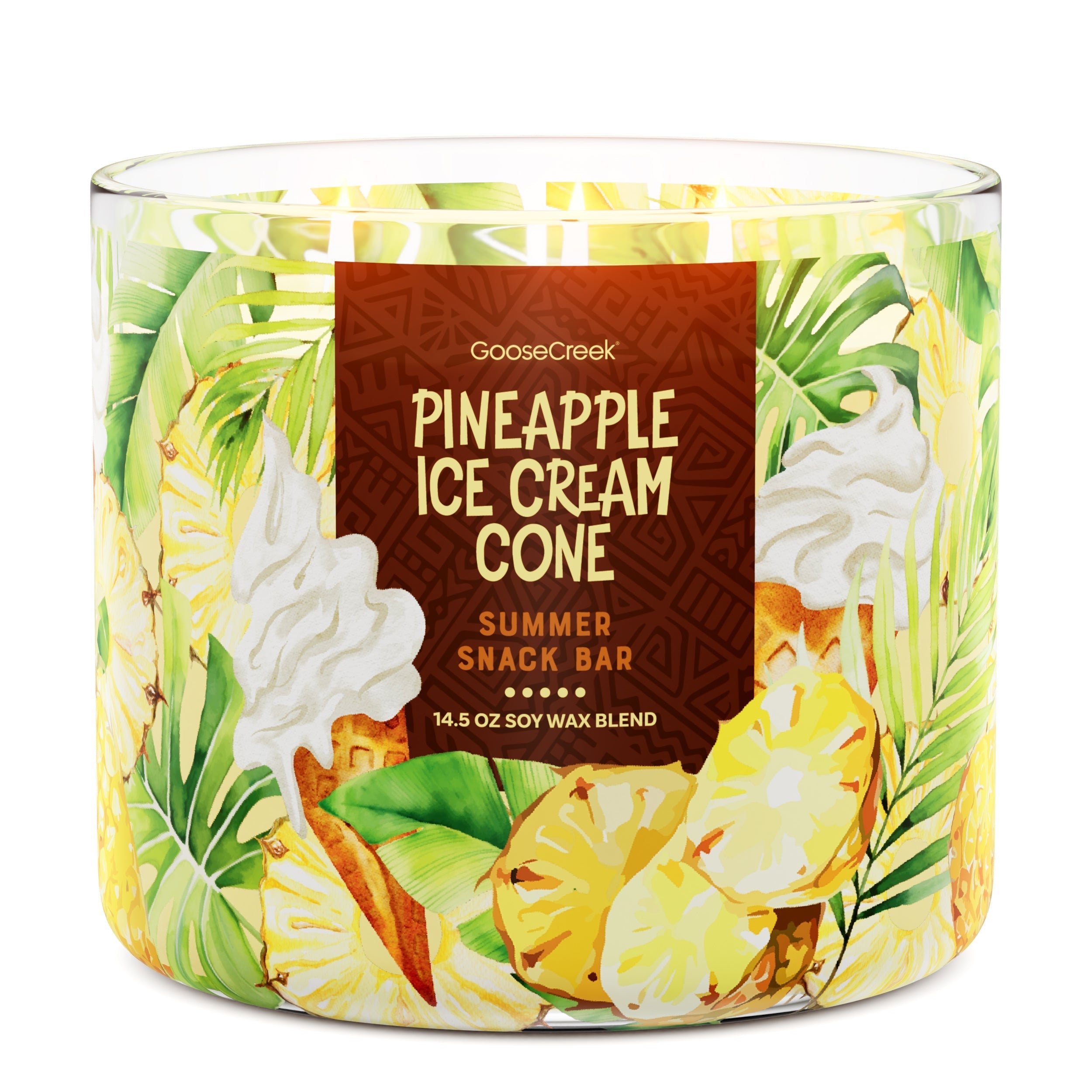 Pineapple Ice Cream Cone 3-Wick Candle