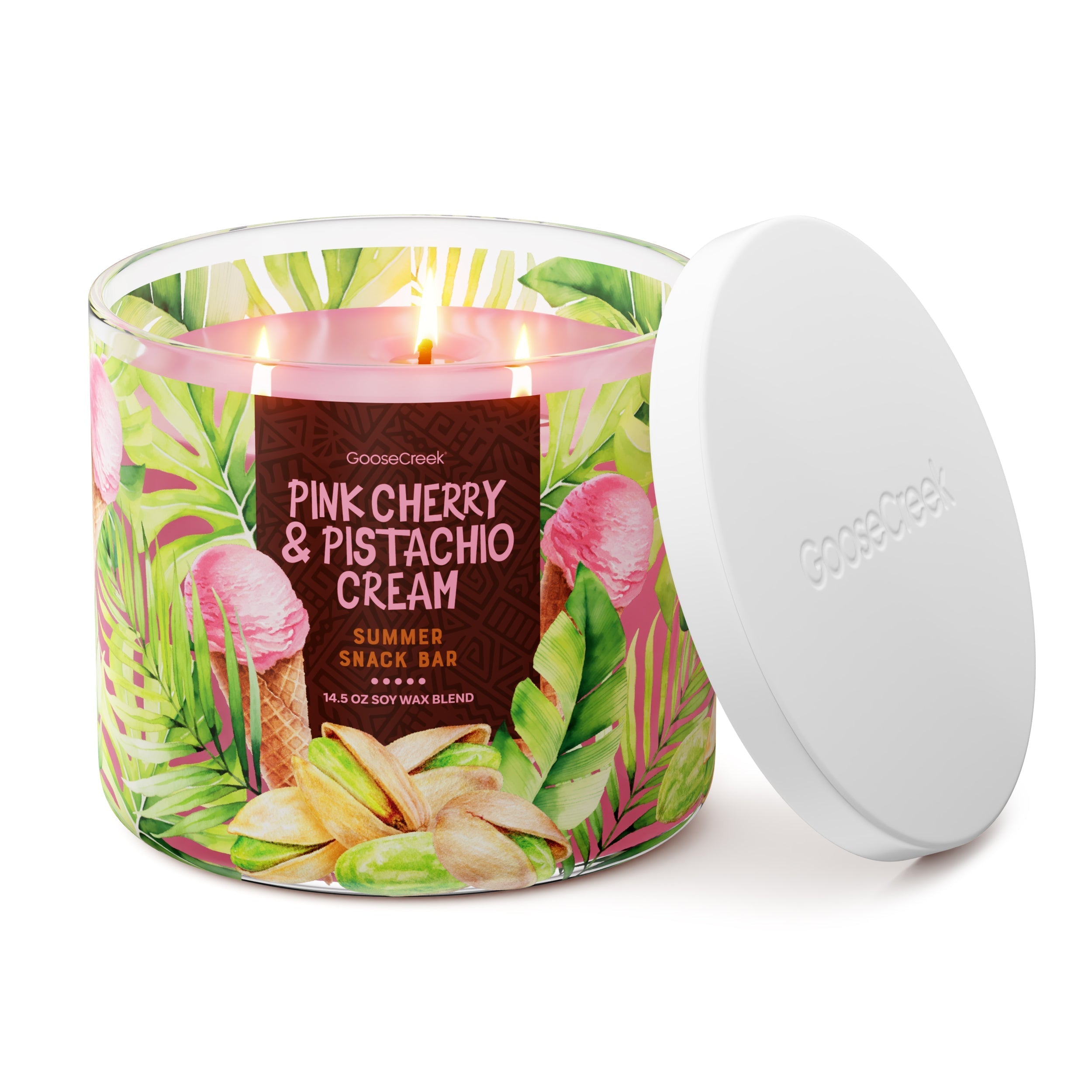 Pink Cherry & Pistachio Cream 3-Wick Candle