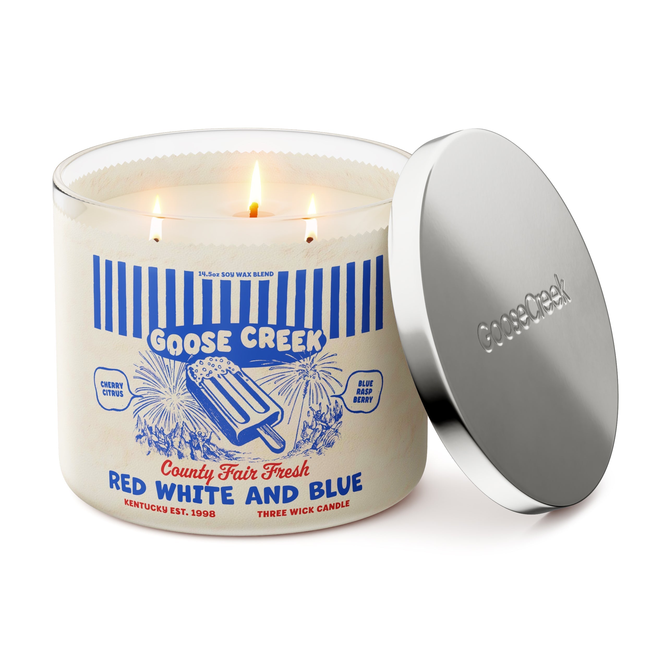 Red, White & Blue 3-Wick Candle
