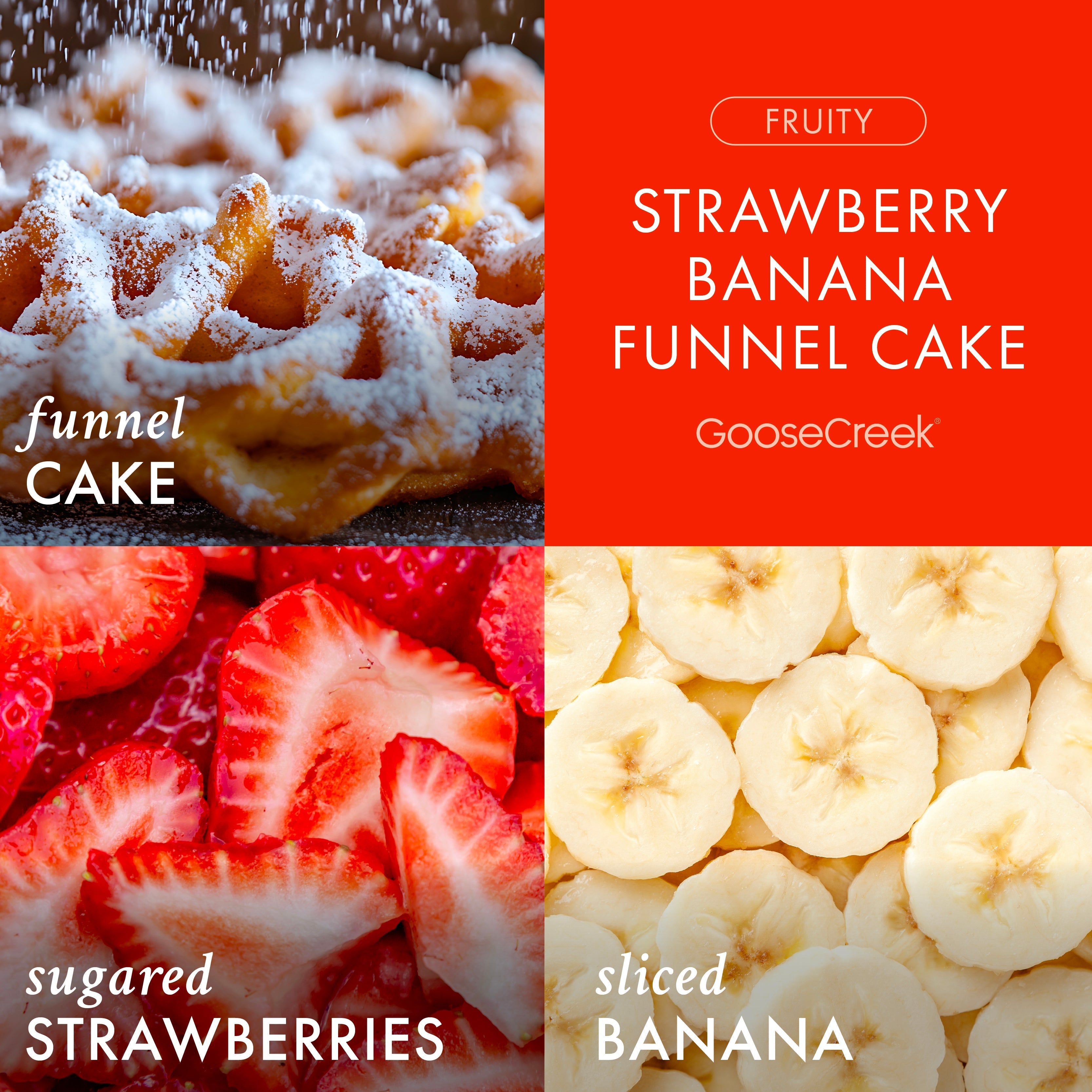 Strawberry Banana Funnel Cake 3-Wick Candle