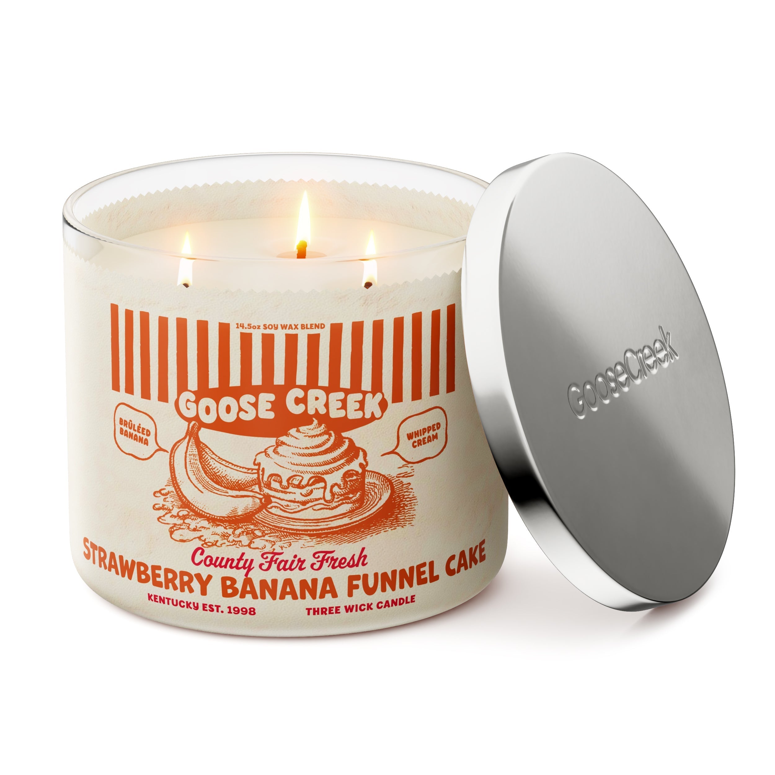Strawberry Banana Funnel Cake 3-Wick Candle