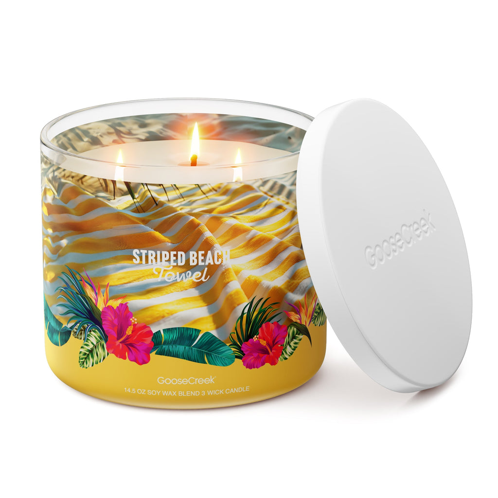 Striped Beach Towel 3-Wick Candle