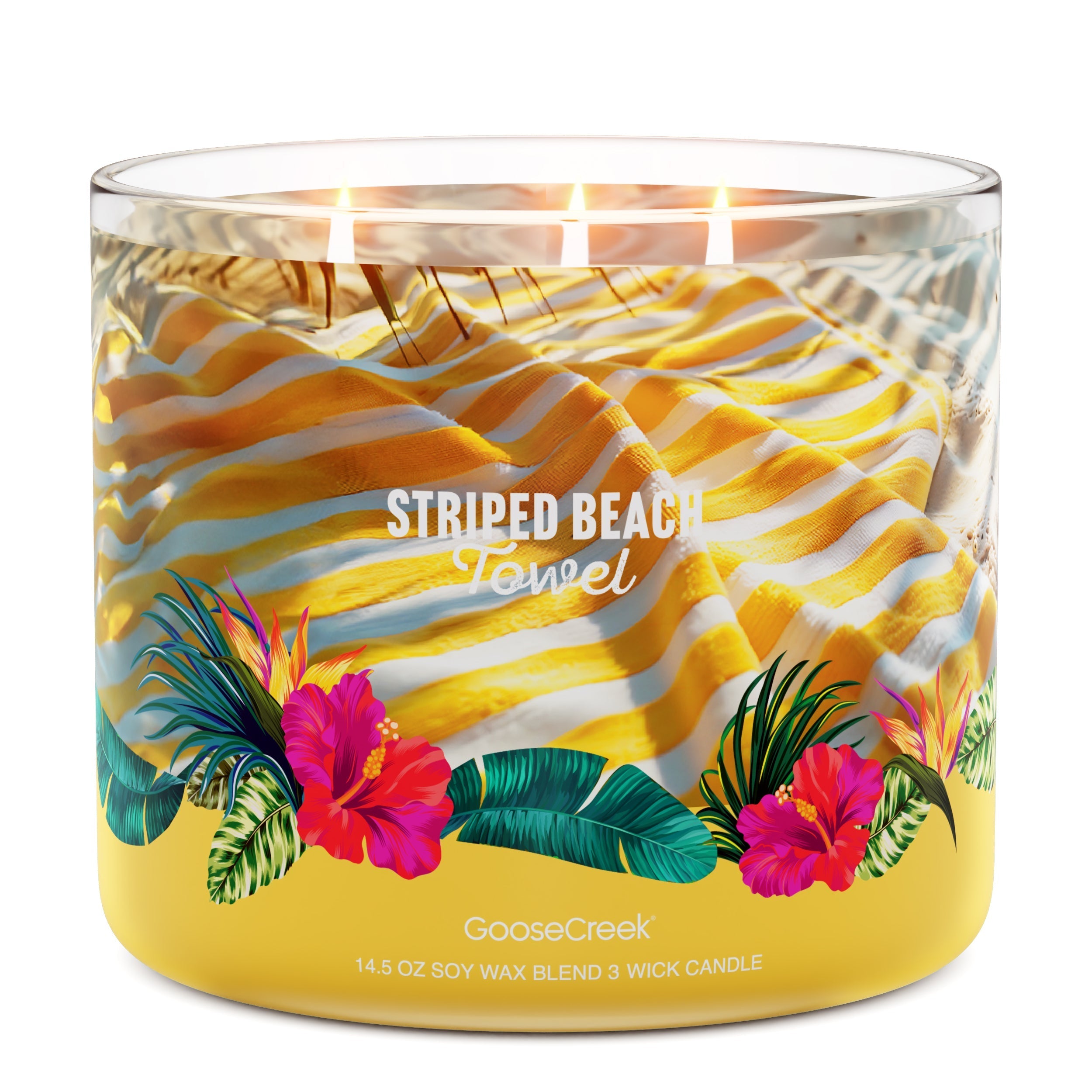 Striped Beach Towel 3-Wick Candle
